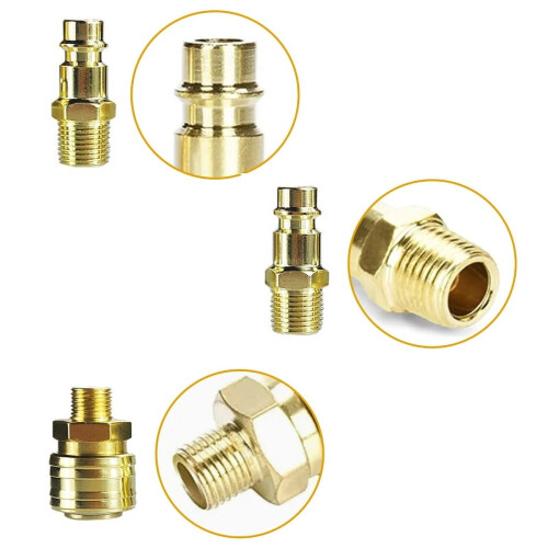 Brass Air Coupler and Plug Kit 10 pcs 1/4 inch BSP 1