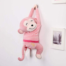 Boîte à mouchoirs en forme de singe, motif animaux mignons de dessin animé, étui à serviettes en papier à suspendre au mur, indispensable pour