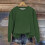 Kinder-Sweatshirt mit Rundhalsausschnitt, einfarbig grün, langärmelig 4