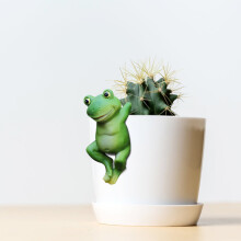 Ruhiku GW Estatuetas de Sapo Fofas para Pendurar, Escultura de Resina para Vaso de Flores, Decoração de Jardim e Outros Ambientes Externos