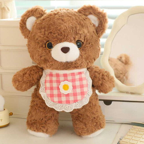 Blue Bear Plush Toy with Scarf - 10 Inch, Weighted Paws,