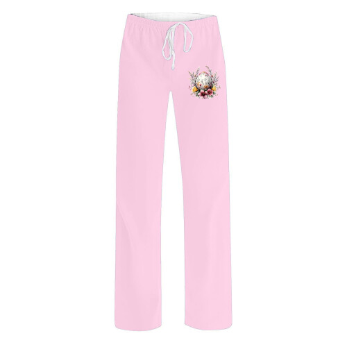 Women's Easter printed drawstring pants with two pockets 1