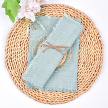 Triani Cotton Linen Napkins with Fringe 9.8x9.8 Inch 20 Pcs