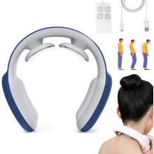 Aparat de masaj pentru gât Soothely, aparat portabil de masaj Shiatsu pentru gât și umeri cu căldură, 3 moduri și 15 trepte pentru ameliorarea