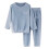 Fuzzy Pajama Set for Toddlers Blue 3-4 Years 1