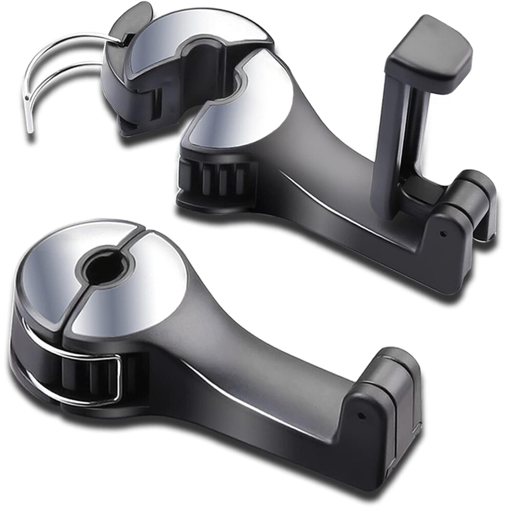 Car Headrest Hidden Hook Phone Holder Silver 9104145156552