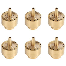 6X Fountain Nozzle Heads,Brass Column Multi Direction Jet Pond Fountain Water Spray Sprinkler Garden(3/4 Inch)