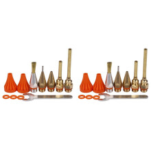 22 Pièces Séries Colle Buse en Cuivre Petit-Alésage Long Court Grand Diamètre Accessoires de Colle Thermofusible
