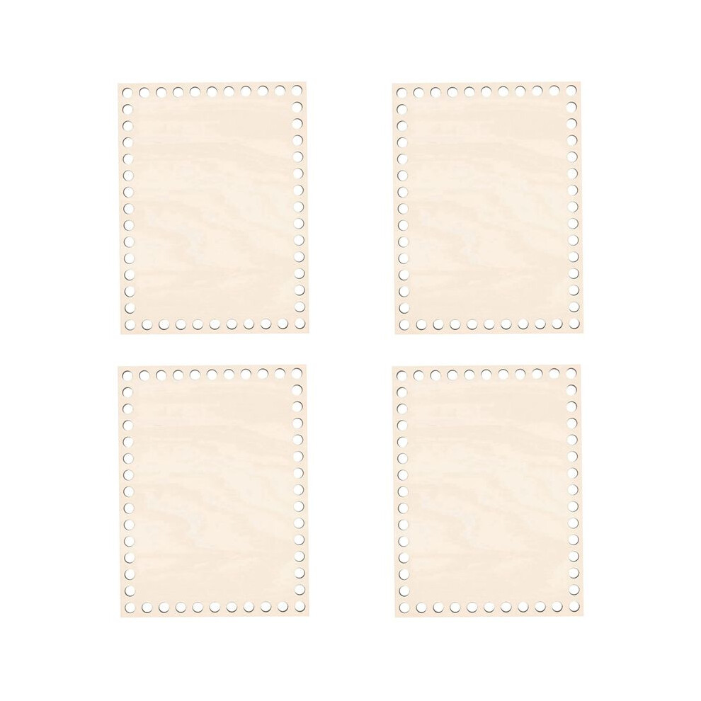 4Pcs 7.8X5.9 Inch Natural Wooden Basket Bottom, Rectangle Blank Crochet Basket Wood Base For Diy Basket Weaving Supplies 4711164535166