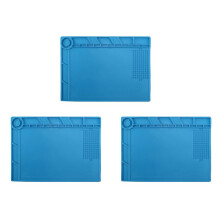 3X S-140 Magnetic Insulation Silicone Soldering Mat Magnetic Repair Mat, Heat Resistant Work Mat 932F for Electronics