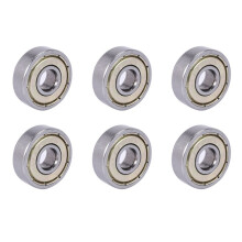 6X 626Z Double Sealed Bearings 6X19X6mm Carbon Steel Silver