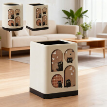 Poubelle en plastique avec couvercle, roulettes et marchepied, 12 L