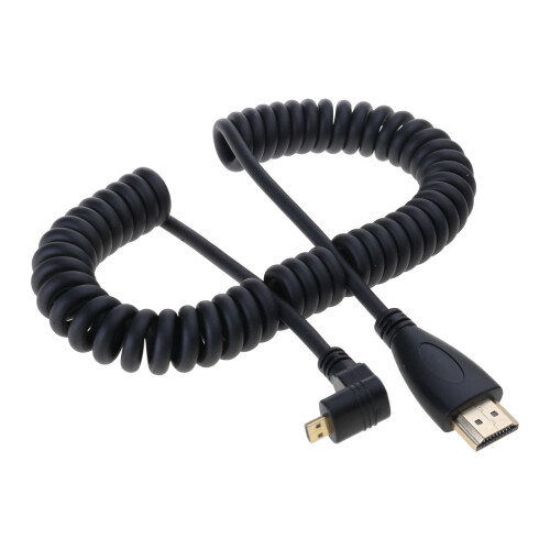 HDTV Port1.4 Teleskopický špirálový kábel s adaptérom samec-samec