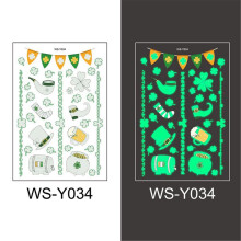 Glow-in-the-Dark Clover Sticker Shamrock Party Favor