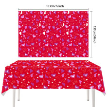 Valentine's Day plastic tablecloth 72x54 inch rectangle