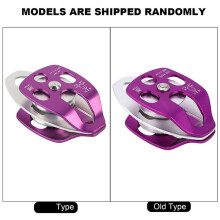2X Outdoor Aviation Aluminum Side Swing Double Pulley for Rock Climbing Mountaineering Pulley