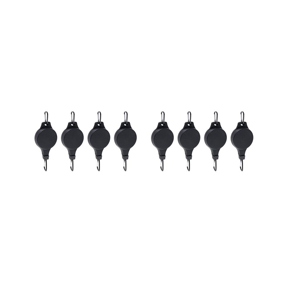 Plant Pulley Retractable Hanger Plant Pulley Adjustable Height Wheel For Hanging Plants Indoor(8Pcs) Black 6031960136151