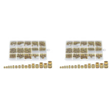 600Pcs Thread Knurled Nuts, Brass Knurled Threaded Insert Nuts, Brass Threaded Inserts for 3D Printing Injection Molding
