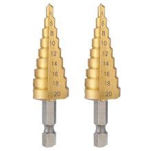 2pcs 4-20mm HSS Straight Step Drill Bit Wood Metal Hole Cutter Core Drill Bit Pagoda Drill Bit