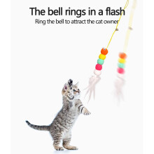 Hanging Door Cat Toy with Retractable String and Feather
