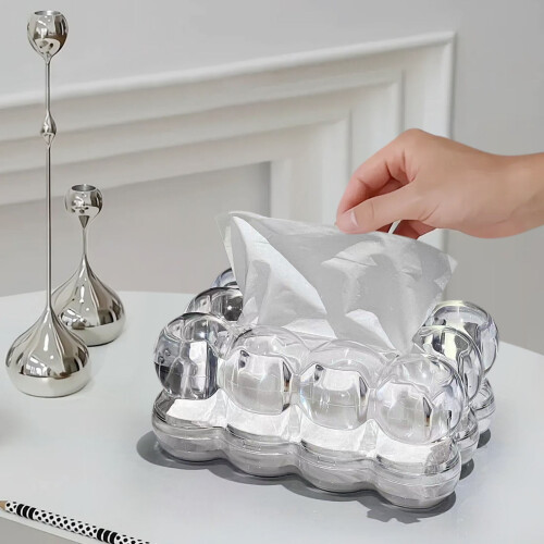 Tampa transparente de cerâmica para caixa de lenços de papel 7,9 x 5,3 x 3,4 polegadas 1