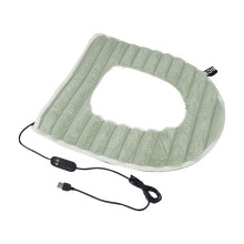 Housse de siège de toilette chauffante USB en flanelle douce (1 pièce)
