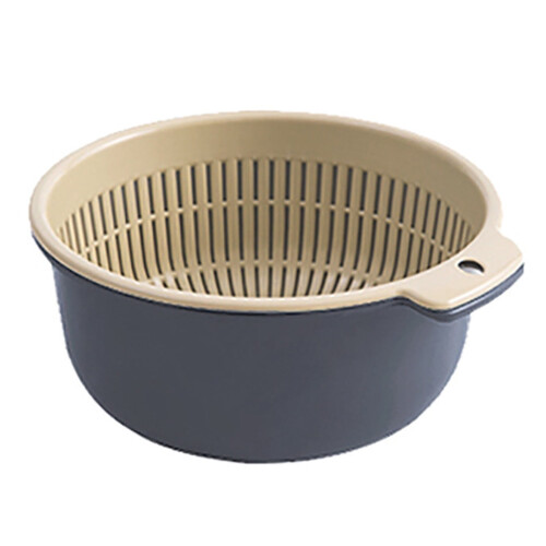 Kitchen Colander Set Round Double-Layer Plastic 2-Piece