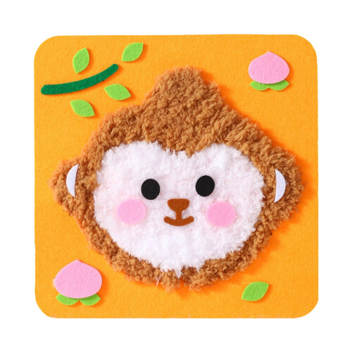 Kids' wool embroidery kit cartoon design 1 set