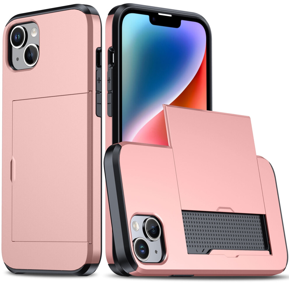 Iphone 15 6.1 Inch Wallet Case With Card Holder Rose Gold 9180333343386