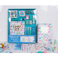 DIY Journal Kit for Girls Blue 48-Piece Diary and Scrapbook