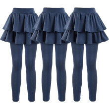 Girls' school uniform leggings with skirt, stretchy and