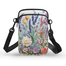 Dvojitá crossbody kabelka Flowers Garden 11,9 cm x 4,9 cm x 19,9 cm
