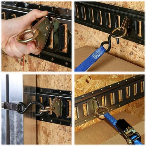 8 Packs E-Track O-Ring Tie-Down Anchors for E-Track Tie-Down System Secure Cargo in Enclosed Flatbed Trailers 1
