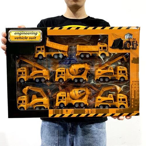 Construction Vehicles Playset Die-Cast Car Carrier 8-Pack