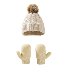 Kids Winter Hat Glove Set Knit Lined Neck Warmer Mittens