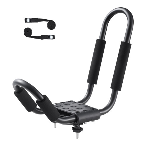 Kayak Car Rack J-Bar Set with Cushioning Straps 2-Pack