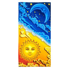 Sun and Moon Beach Towel for Girls 30 x 60 Inch Soft Plush