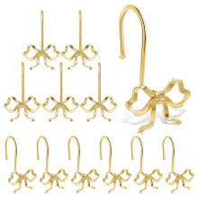 Crochets de rideau de douche en alliage de zinc et fer, lot de 12