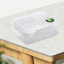 Boîte à bento portable à 2 couches, étanche, pour micro-ondes et congélateur