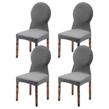 Överdrag till matstolar med rund rygg, stretch, tvättbara, 4-pack