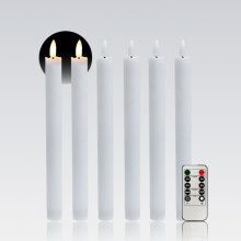 LED Taper Candles Flameless 6 pcs White Beige