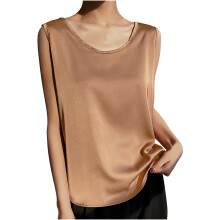 Women's Satin Tank Top Scoop Neck Sleeveless Solid