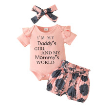 Baby meisjes zomeroutfit romper set lichtroze 9-12 maanden