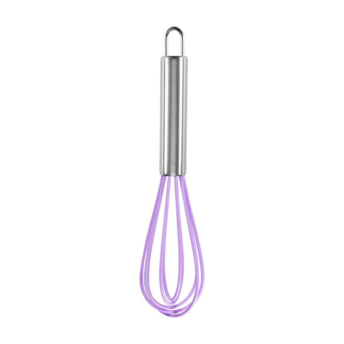 Fouet à œufs manuel en silicone violet 20 cm (8 pouces)
