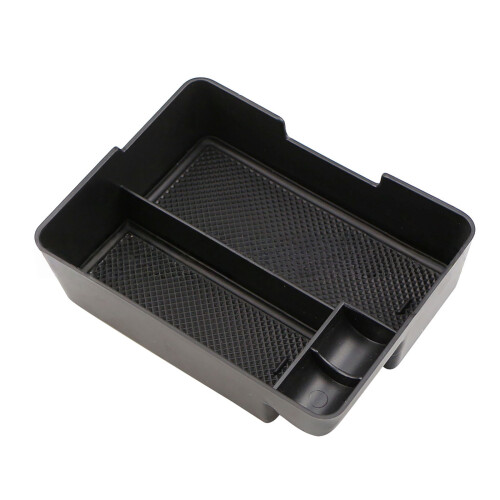 Tesla Hidden Armrest Tray Box - Black