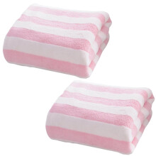 Coral Velvet Hand Towels Striped Pink 2 pcs 30x13 in