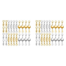 48 Pcs 3 Styles Magnetic Necklace Clasps and Closures,Magnetic Clasp Connector Locking Clasp Extender for Jewelry Making