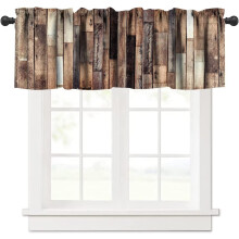 Barn Door Valance Brown Rustic Wooden 54x18 in