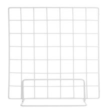 White Metal Grid Frame Photo Display Rack 2 pcs