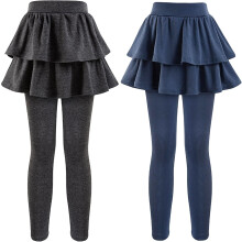 Girls' school uniform leggings with skirt, stretchy and
